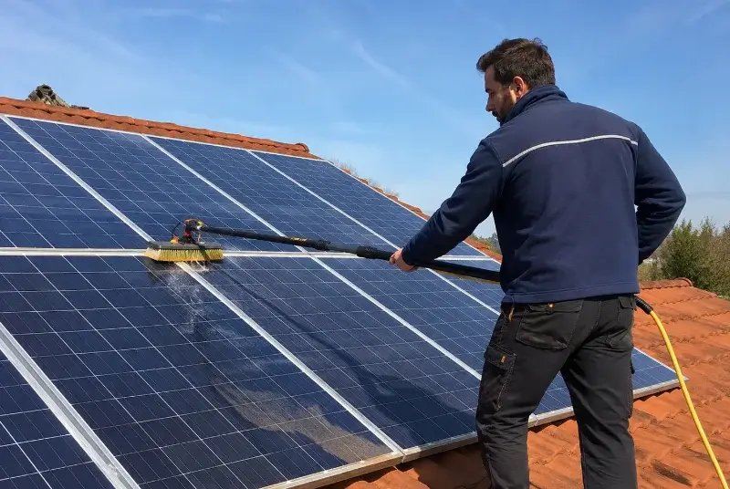 Nettoyage et entretien de panneaux solaires à la Bastidonne